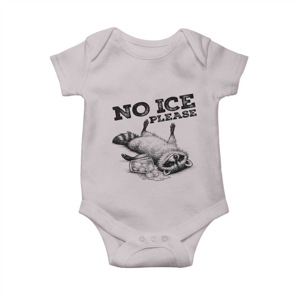 No Ice Please Baby Onesie Funny Raccoon Anti ICE Deportation Human Rights