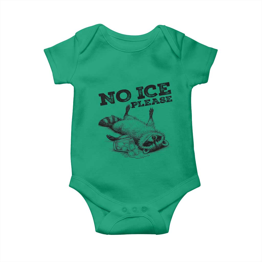 No Ice Please Baby Onesie Funny Raccoon Anti ICE Deportation Human Rights