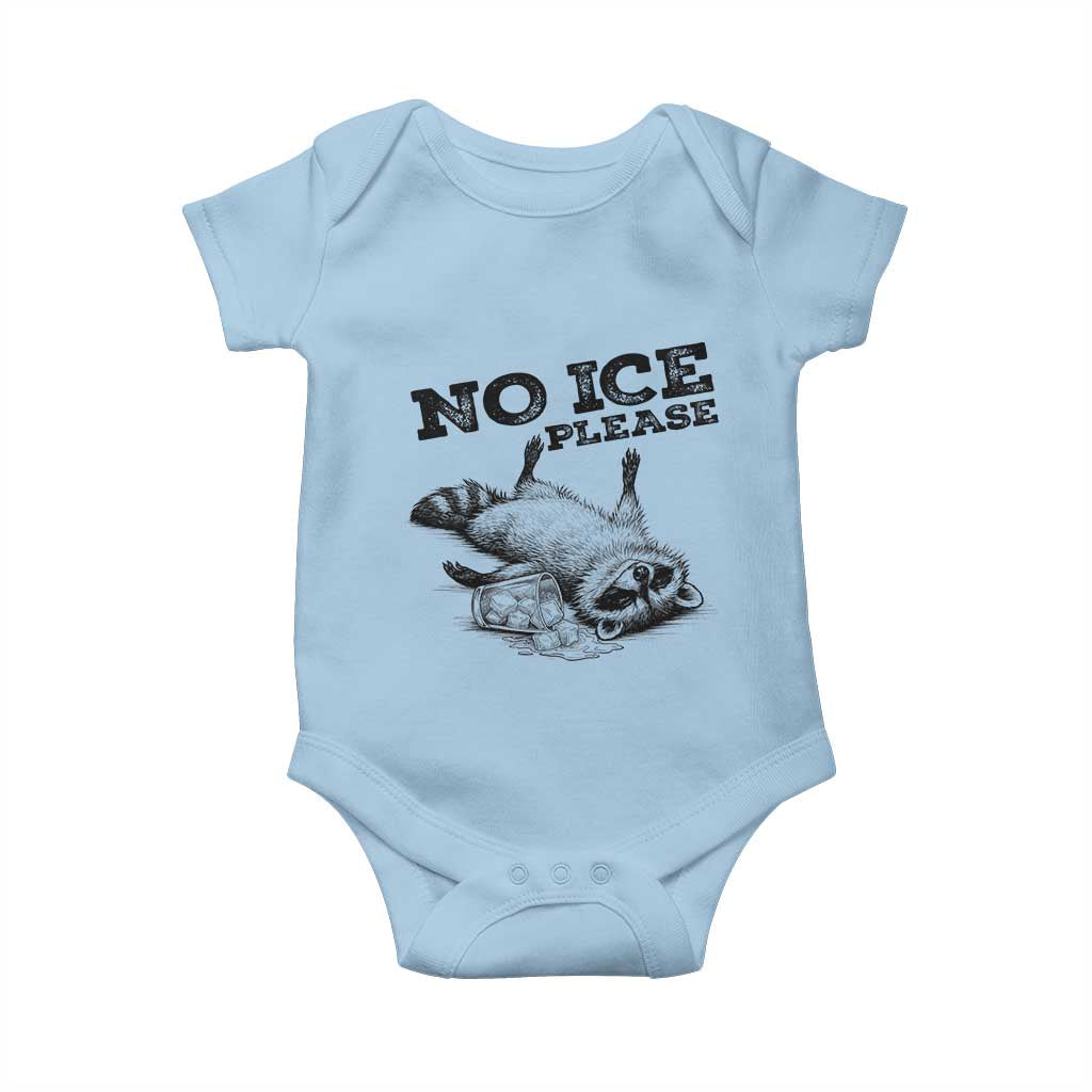 No Ice Please Baby Onesie Funny Raccoon Anti ICE Deportation Human Rights