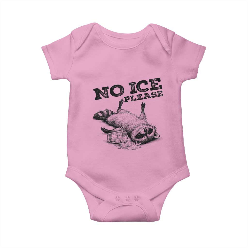 No Ice Please Baby Onesie Funny Raccoon Anti ICE Deportation Human Rights