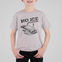 No Ice Please T Shirt For Kid Funny Raccoon Anti ICE Deportation Human Rights