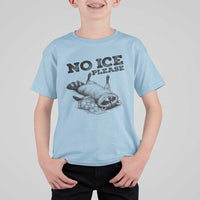 No Ice Please T Shirt For Kid Funny Raccoon Anti ICE Deportation Human Rights