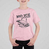 No Ice Please T Shirt For Kid Funny Raccoon Anti ICE Deportation Human Rights