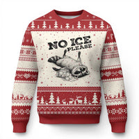 No Ice Please Ugly Christmas Sweater Funny Raccoon Anti ICE Deportation Human Rights
