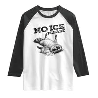 No Ice Please Raglan Shirt Funny Raccoon Anti ICE Deportation Human Rights