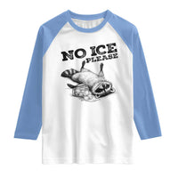 No Ice Please Raglan Shirt Funny Raccoon Anti ICE Deportation Human Rights