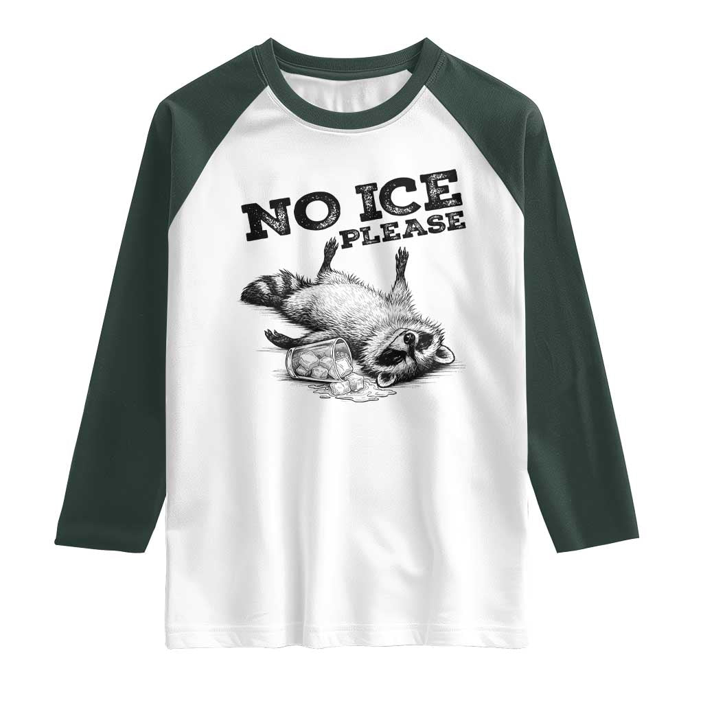 No Ice Please Raglan Shirt Funny Raccoon Anti ICE Deportation Human Rights