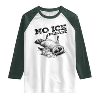 No Ice Please Raglan Shirt Funny Raccoon Anti ICE Deportation Human Rights