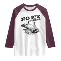 No Ice Please Raglan Shirt Funny Raccoon Anti ICE Deportation Human Rights