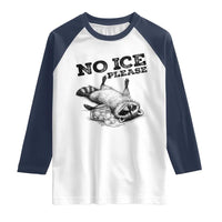 No Ice Please Raglan Shirt Funny Raccoon Anti ICE Deportation Human Rights
