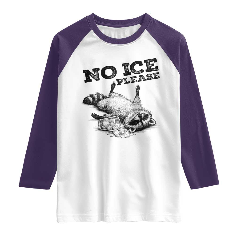 No Ice Please Raglan Shirt Funny Raccoon Anti ICE Deportation Human Rights