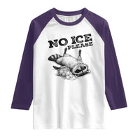 No Ice Please Raglan Shirt Funny Raccoon Anti ICE Deportation Human Rights