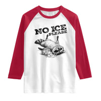 No Ice Please Raglan Shirt Funny Raccoon Anti ICE Deportation Human Rights