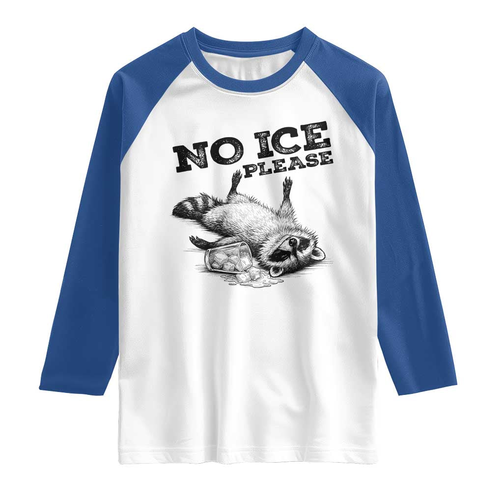 No Ice Please Raglan Shirt Funny Raccoon Anti ICE Deportation Human Rights