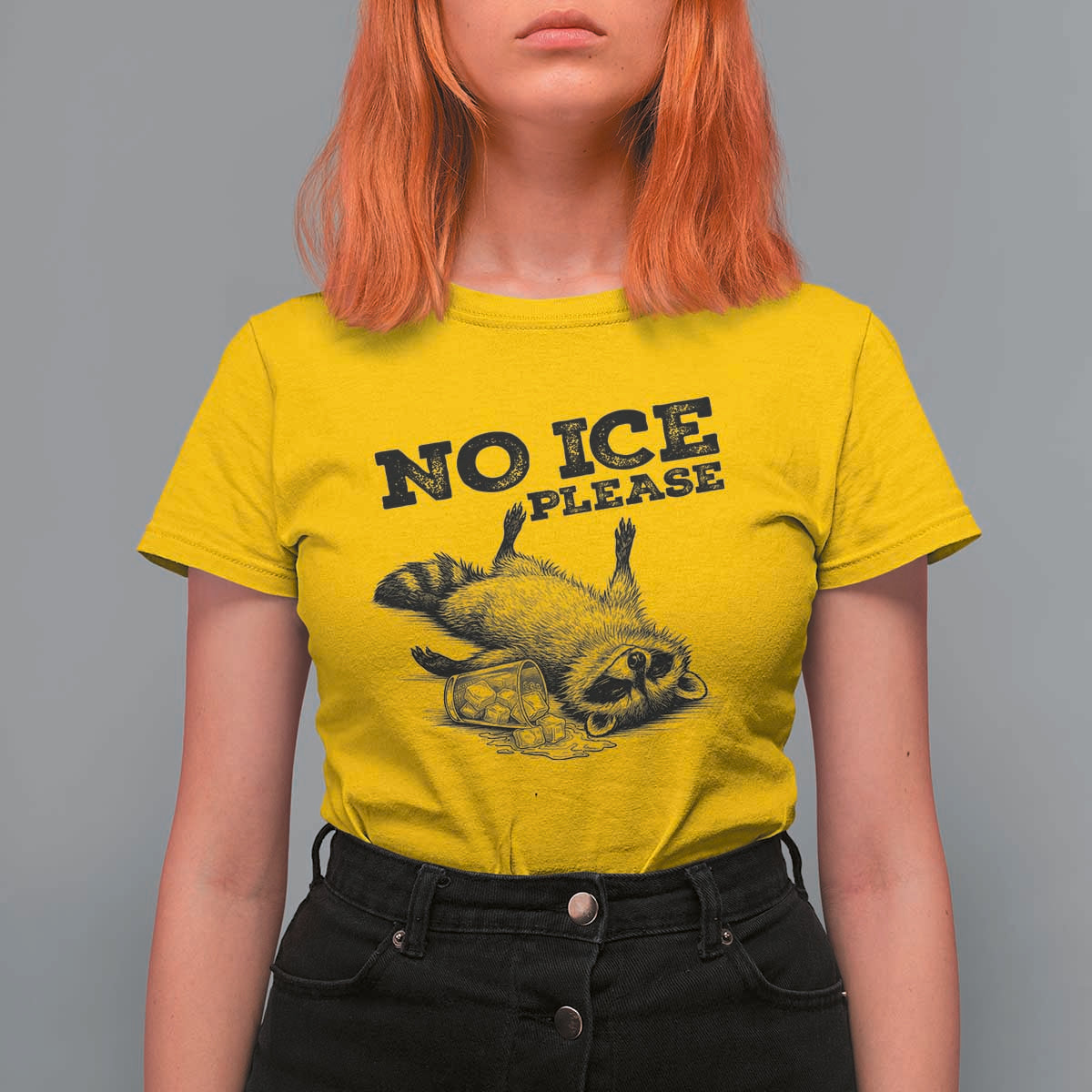 No Ice Please T Shirt For Women Funny Raccoon Anti ICE Deportation Human Rights