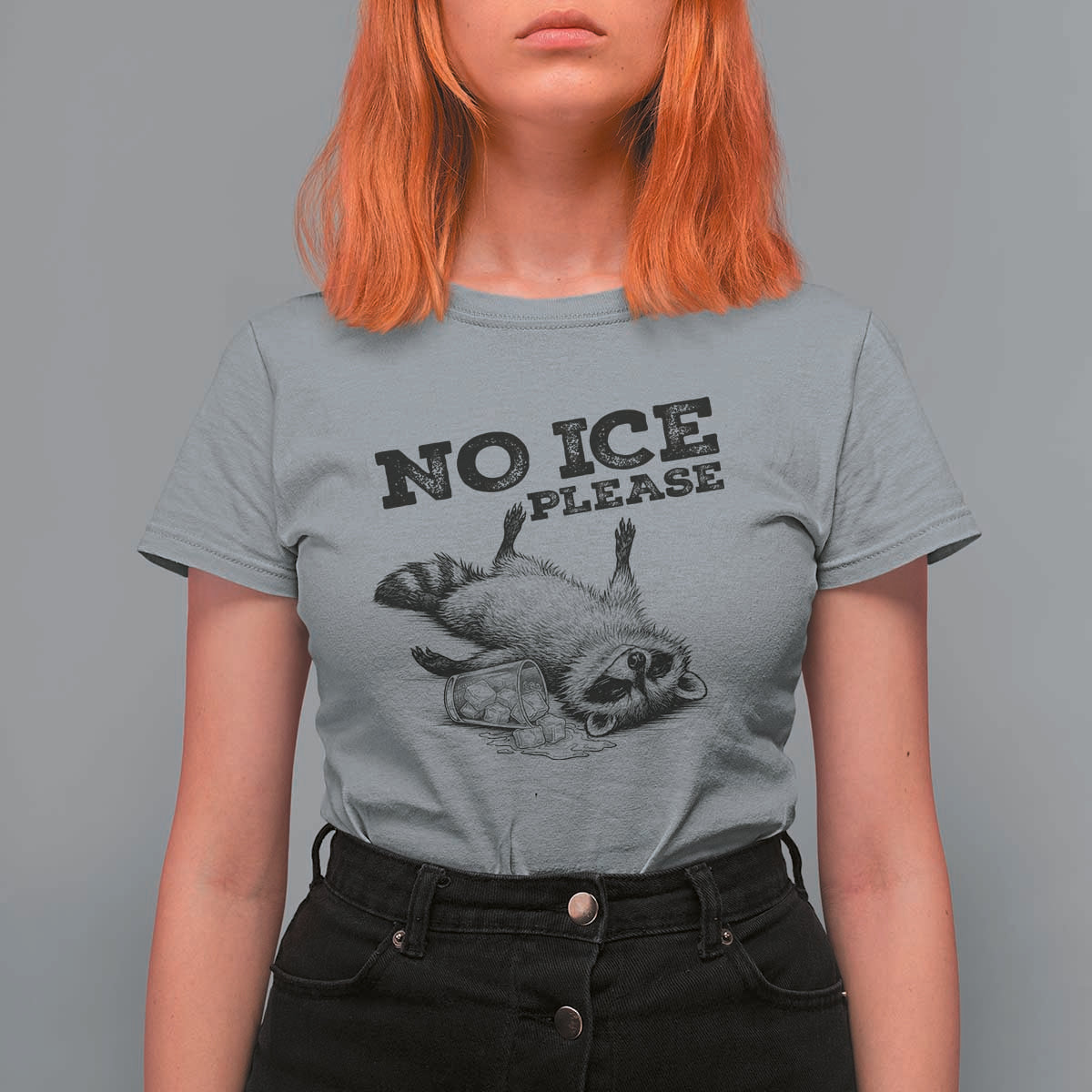 No Ice Please T Shirt For Women Funny Raccoon Anti ICE Deportation Human Rights