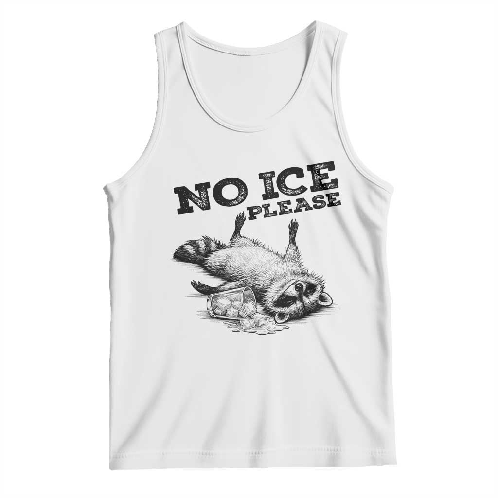 No Ice Please Tank Top Funny Raccoon Anti ICE Deportation Human Rights