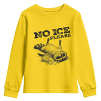 No Ice Please Youth Sweatshirt Funny Raccoon Anti ICE Deportation Human Rights
