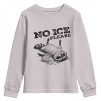 No Ice Please Youth Sweatshirt Funny Raccoon Anti ICE Deportation Human Rights