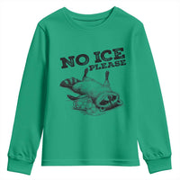 No Ice Please Youth Sweatshirt Funny Raccoon Anti ICE Deportation Human Rights