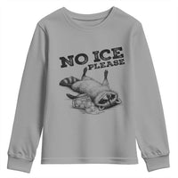 No Ice Please Youth Sweatshirt Funny Raccoon Anti ICE Deportation Human Rights