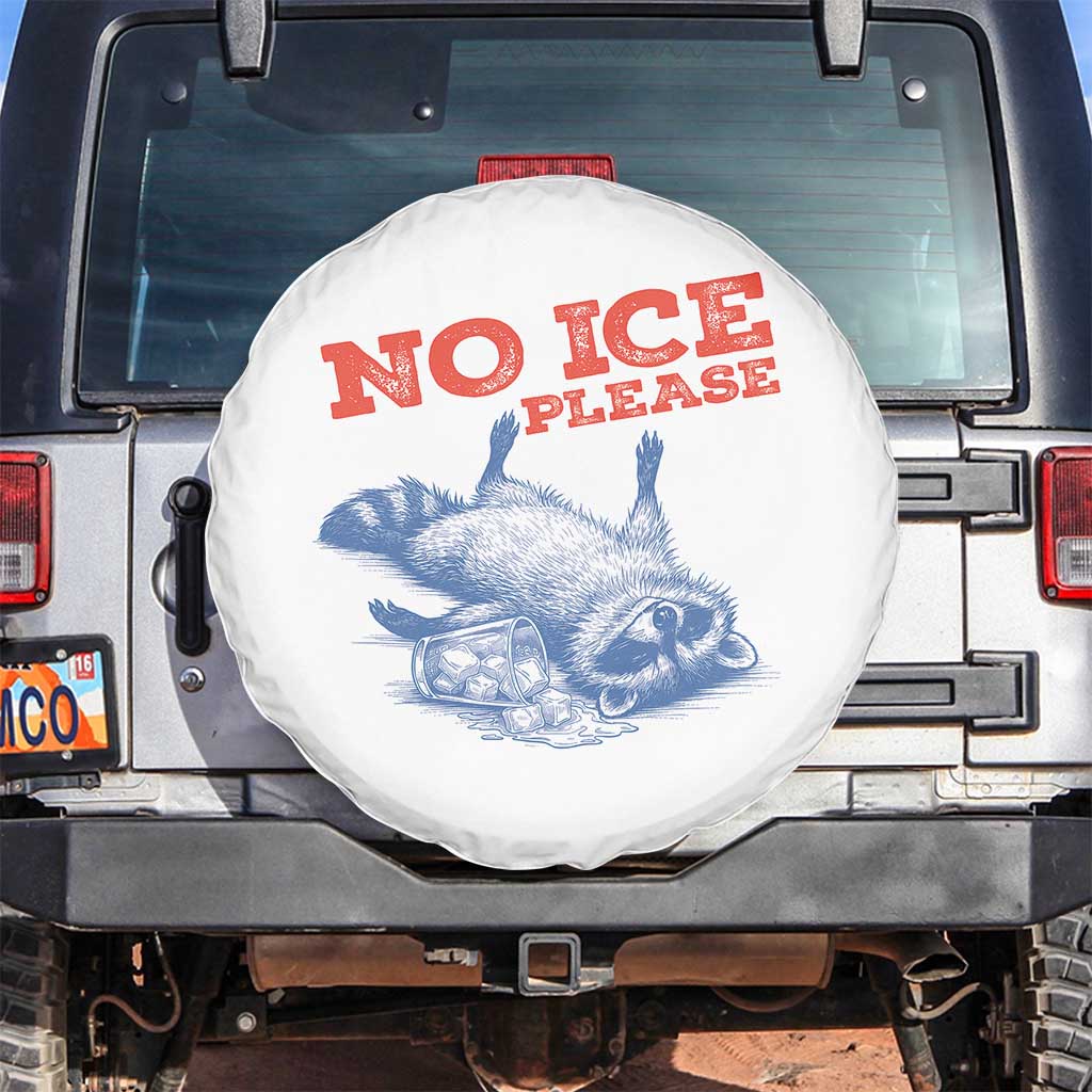 No Ice Please Spare Tire Cover Funny Raccoon Trash Panda Anti ICE Meme