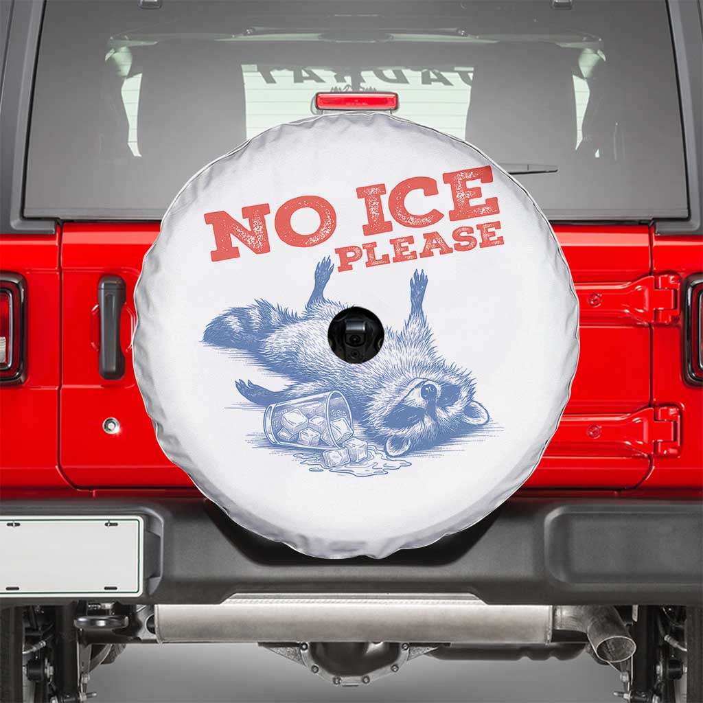 No Ice Please Spare Tire Cover Funny Raccoon Trash Panda Anti ICE Meme