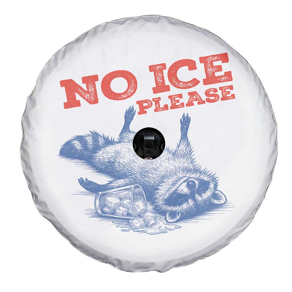 No Ice Please Spare Tire Cover Funny Raccoon Trash Panda Anti ICE Meme