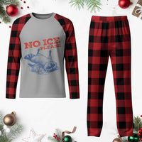 No Ice Please Plaid Pajama Set Funny Raccoon Trash Panda Anti ICE Meme