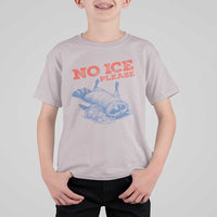 No Ice Please T Shirt For Kid Funny Raccoon Trash Panda Anti ICE Meme