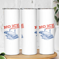 No Ice Please Skinny Tumbler Funny Raccoon Trash Panda Anti ICE Meme