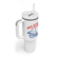 No Ice Please Tumbler With Handle Funny Raccoon Trash Panda Anti ICE Meme