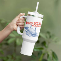 No Ice Please Tumbler With Handle Funny Raccoon Trash Panda Anti ICE Meme