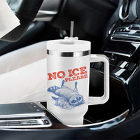 No Ice Please Tumbler With Handle Funny Raccoon Trash Panda Anti ICE Meme