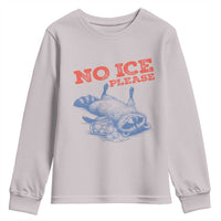 No Ice Please Youth Sweatshirt Funny Raccoon Trash Panda Anti ICE Meme