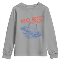 No Ice Please Youth Sweatshirt Funny Raccoon Trash Panda Anti ICE Meme