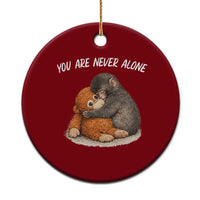 Punch Monkey Ceramic Ornament You Are Never Alone Brave