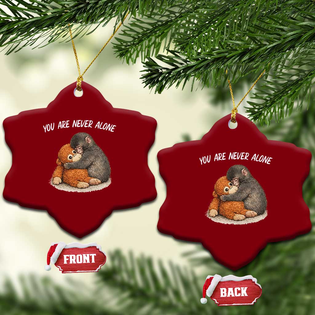 Punch Monkey Ceramic Ornament You Are Never Alone Brave