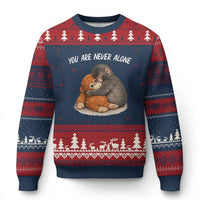 Punch Monkey Ugly Christmas Sweater You Are Never Alone Brave