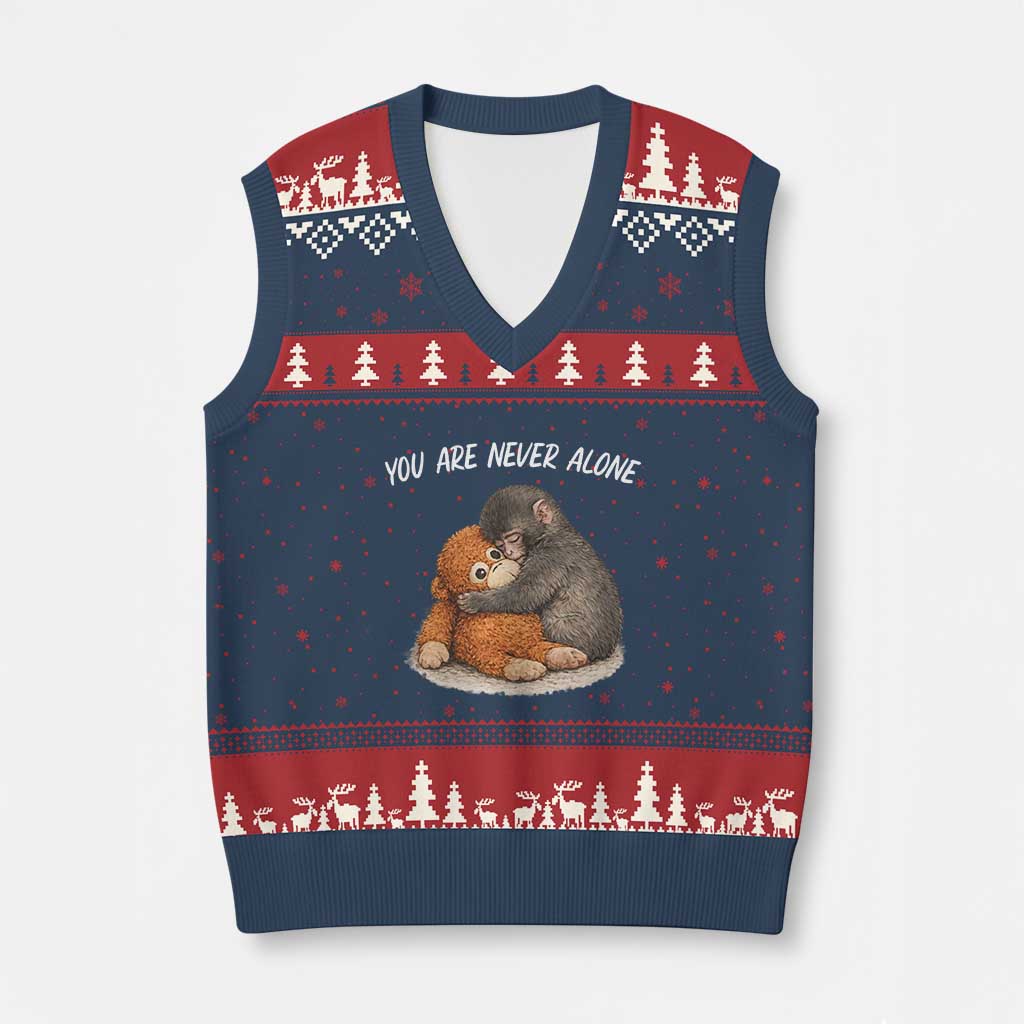 Punch Monkey V-Neck Knit Sweater Vest You Are Never Alone Brave