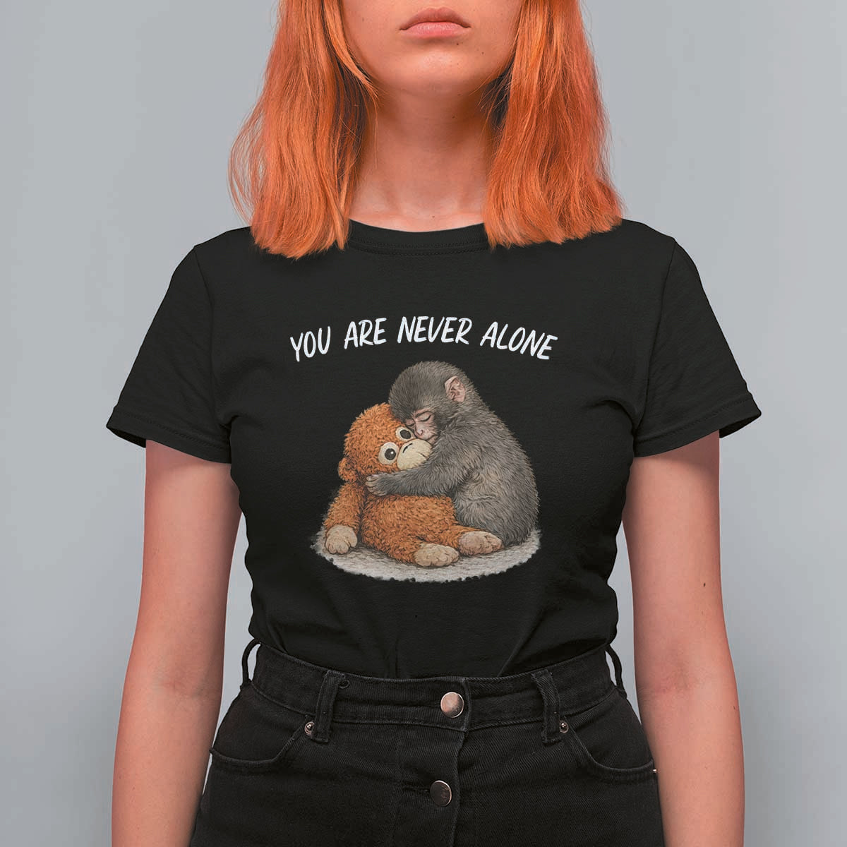 Punch Monkey T Shirt For Women You Are Never Alone Brave