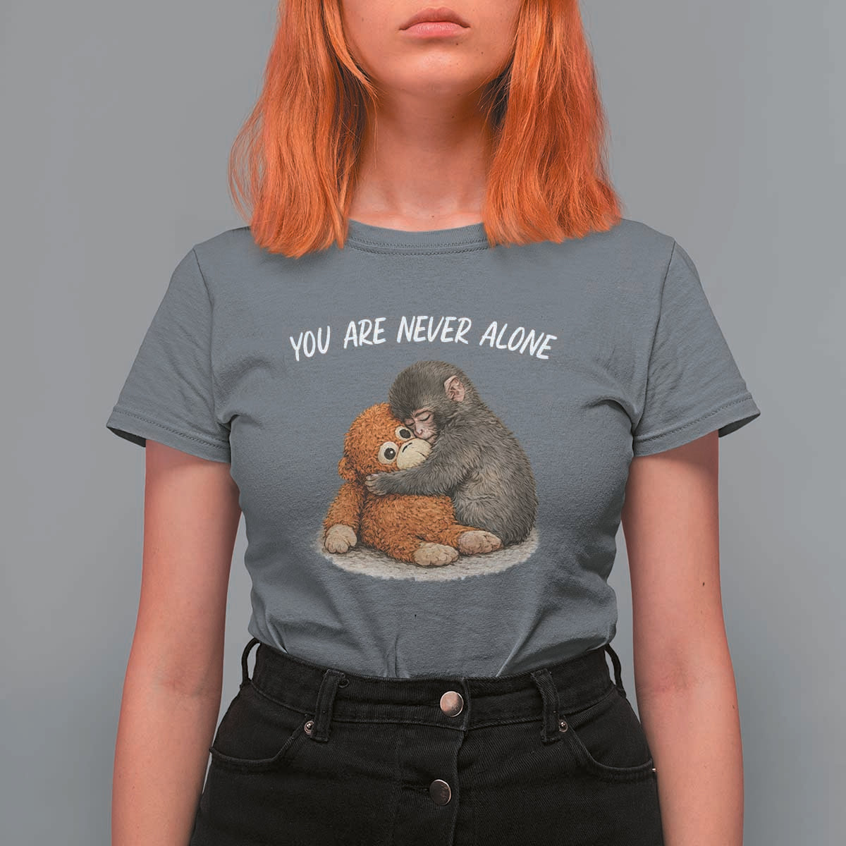 Punch Monkey T Shirt For Women You Are Never Alone Brave