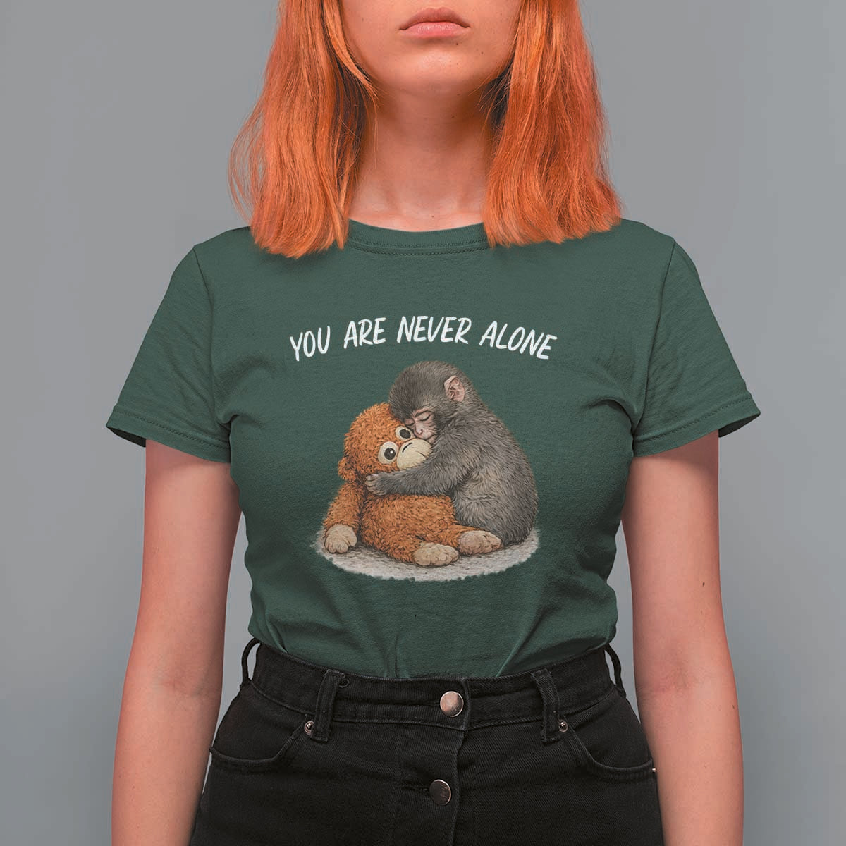 Punch Monkey T Shirt For Women You Are Never Alone Brave