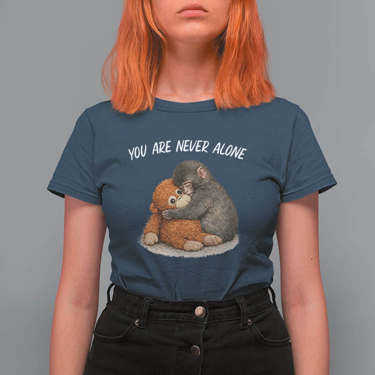 Punch Monkey T Shirt For Women You Are Never Alone Brave