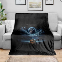 Baby Monkey Punch Throw Blanket You Are Never Alone Brave
