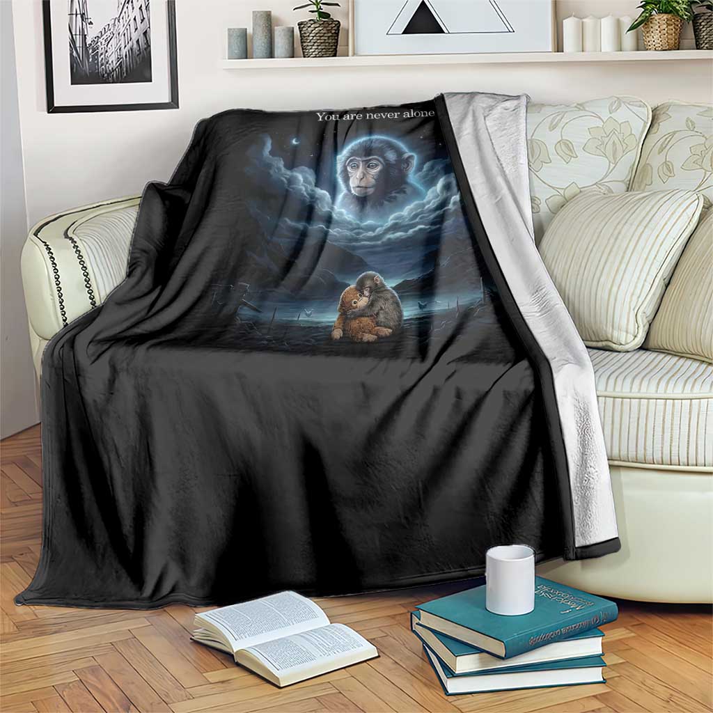 Baby Monkey Punch Throw Blanket You Are Never Alone Brave