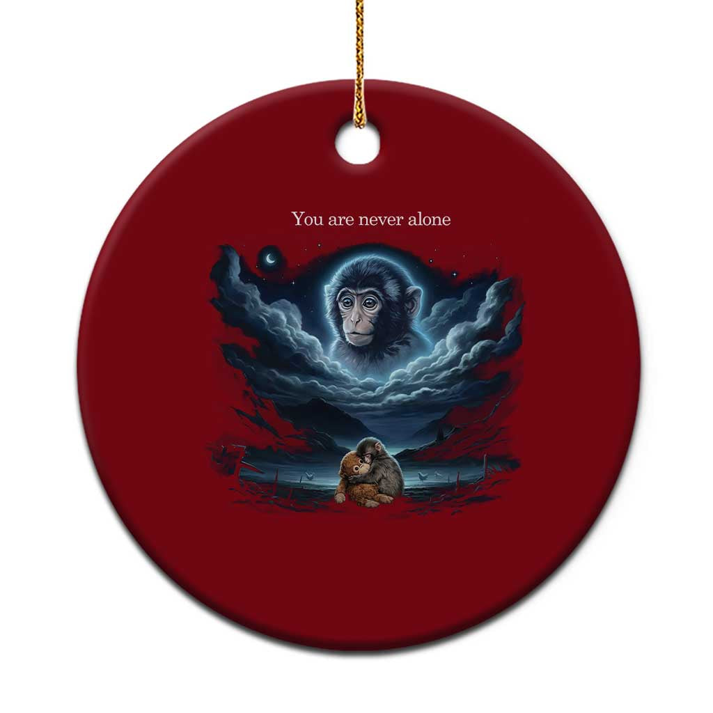 Baby Monkey Punch Ceramic Ornament You Are Never Alone Brave