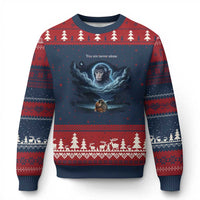 Baby Monkey Punch Ugly Christmas Sweater You Are Never Alone Brave