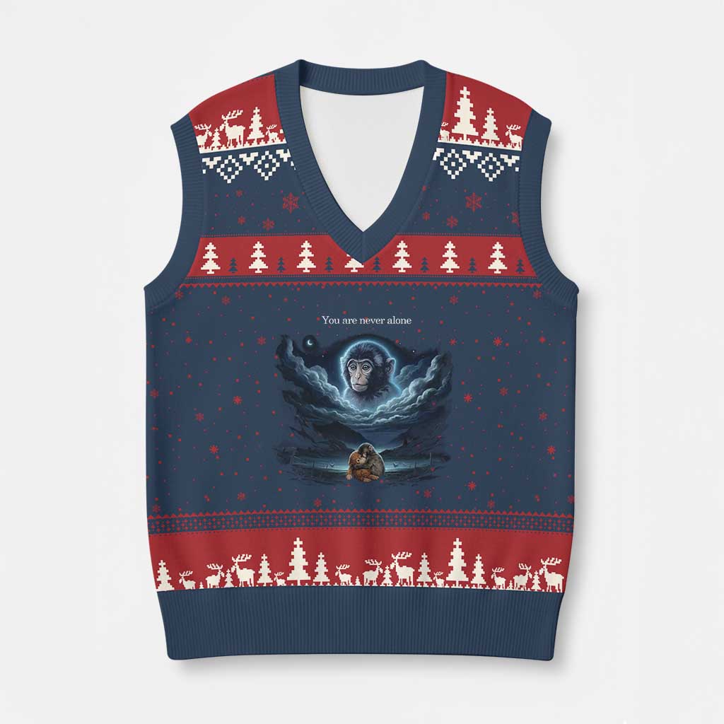 Baby Monkey Punch V-Neck Knit Sweater Vest You Are Never Alone Brave