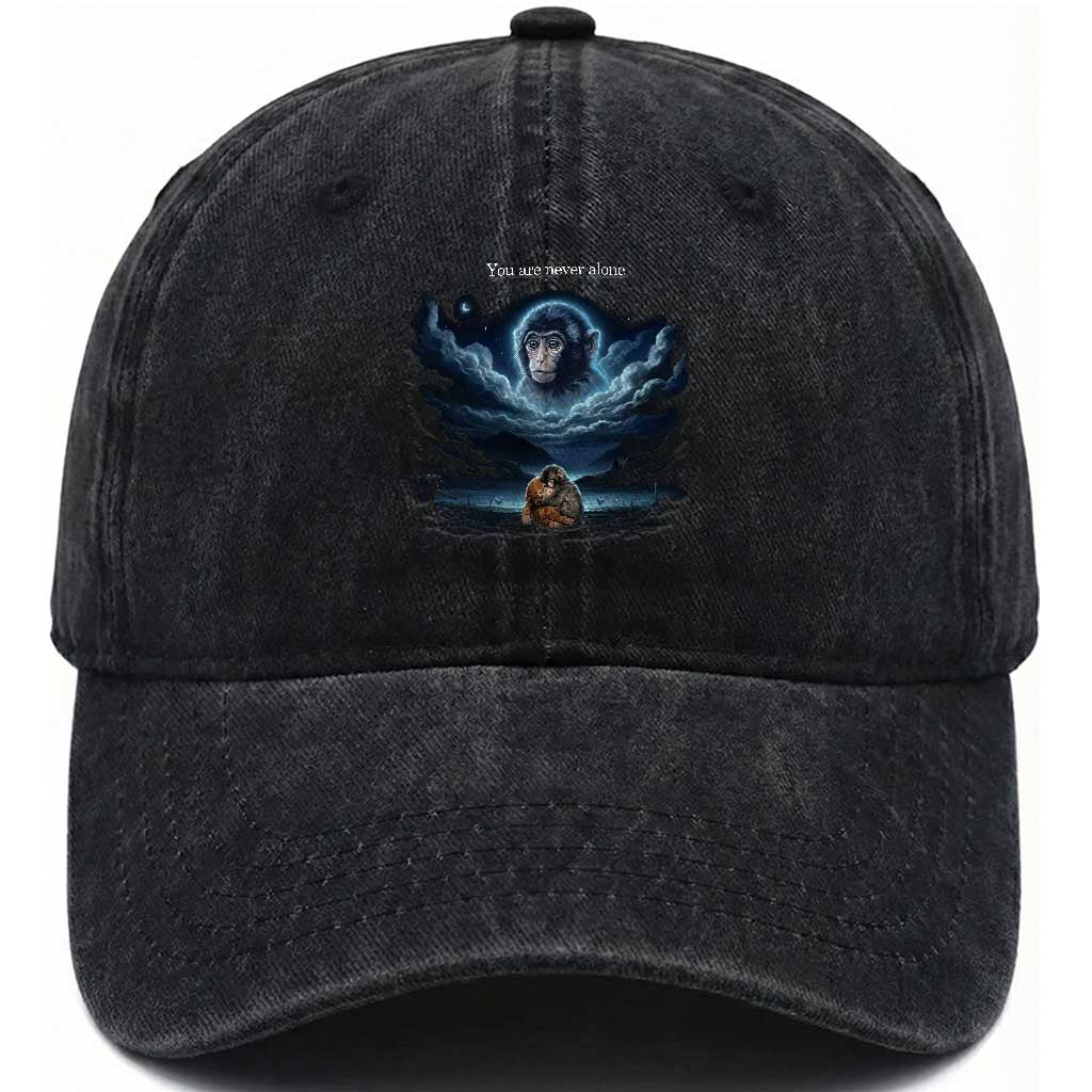 Baby Monkey Punch Washed Cotton Baseball Cap You Are Never Alone Brave